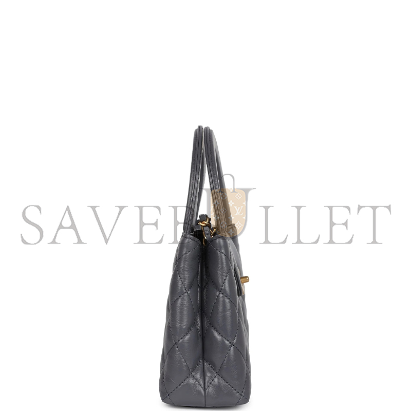 Ch*el grey quilted calfskin mini kelly brushed gold hardware as4416 (19*13*7cm)